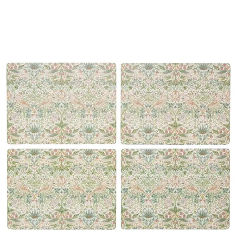 Morris & Co Strawberry Thief bordbrikker 4 stk grønn