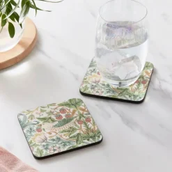 Morris & Co Strawberry Thief glassunderlag 6 stk grønn