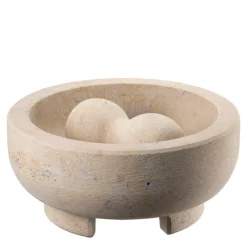 Morter 20 cm beige marmor