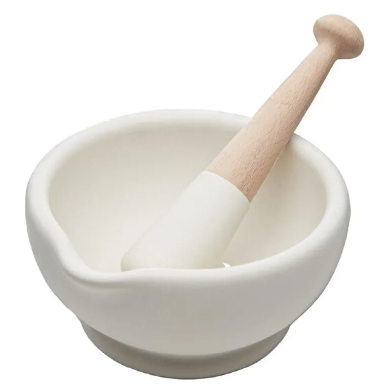 Morter og pistill 21 cm hvit