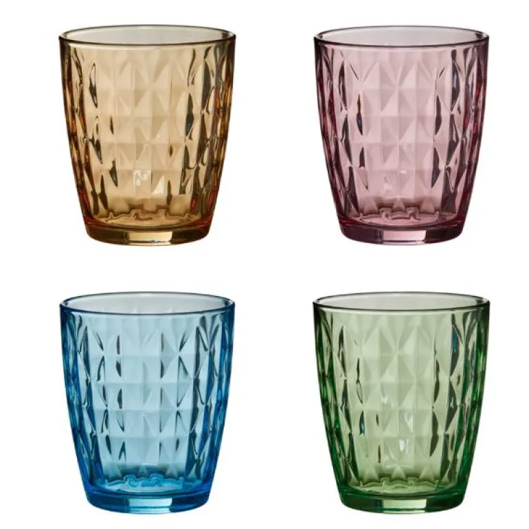 Mosaic vannglass 34 cl 4 stk multi