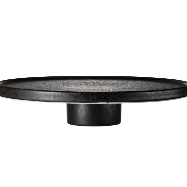 Mörke kakefat m/fot 30 cm svart