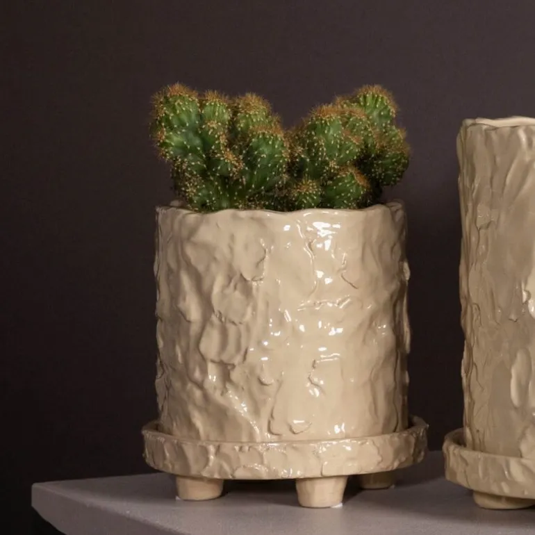 Muddy krukke S 17,5x18 cm beige