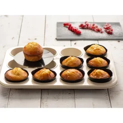 Muffinformer 12 stk svart