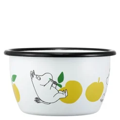 Mummi emaljeskål 30 cl Mummitrollet gule epler