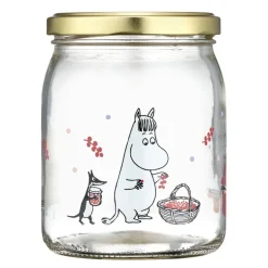 Mummi glasskrukke og 4 klistremerker 0,5L bær
