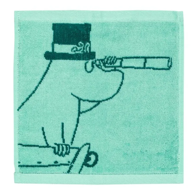 Mummi håndkle 25x25 cm Mummipappa blågrønn