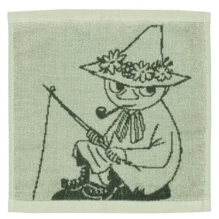 Mummi håndkle 25x25 cm Snusmumrikken grønn