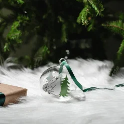 Mummi julekule 7 cm gran grønn