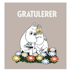 Mummi kort dobbelt 7,5x7,5 cm Gratulerer beige