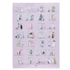 Mummi plakat alfabetet 50x70 cm lilla