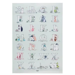 Mummi plakat alfabetet 50x70 cm mintgrønn