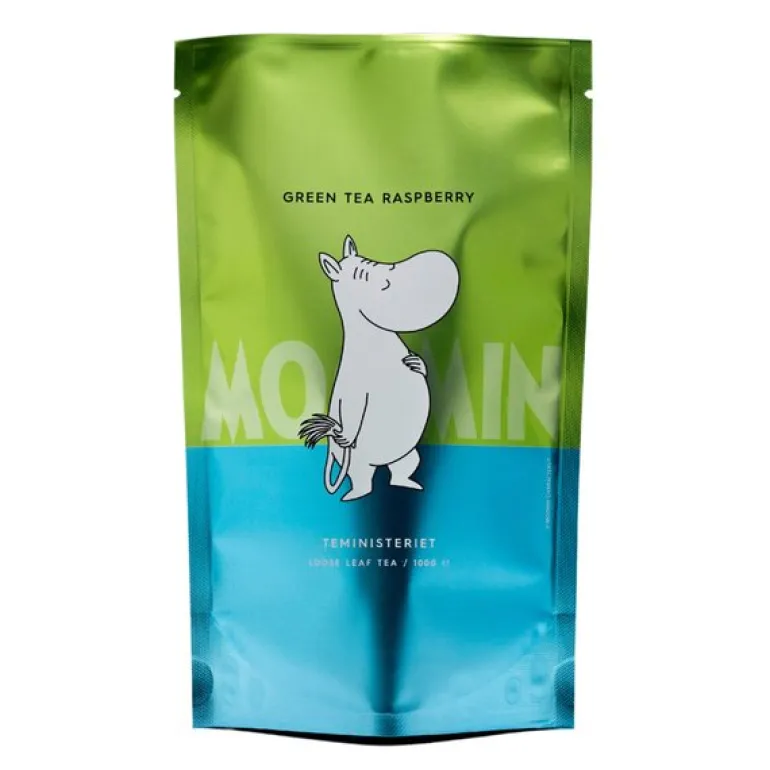 Mummi refill Mummitrollet grønn te bringebær 100g