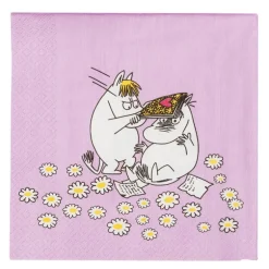Mummi serviett 33x33 cm 20 stk Kjærester lilla