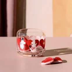 Mummi telysholder 8 cm hjerter rød