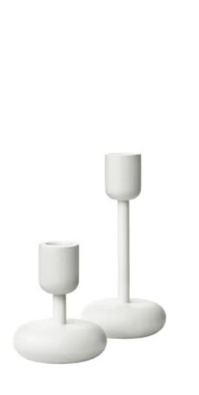 Nappula lysestake 2 stk 107 + 183mm hvit
