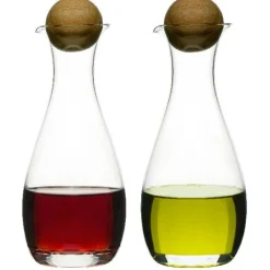 Nature olje- og balsamicoflaske med eikekork 2 stk