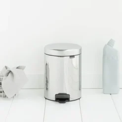 NewIcon pedalbøtte 5L blankt stål