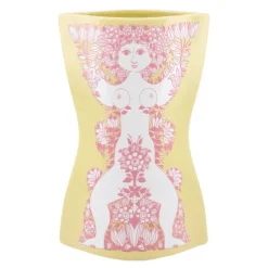 Nina vase 22 cm gul/pink