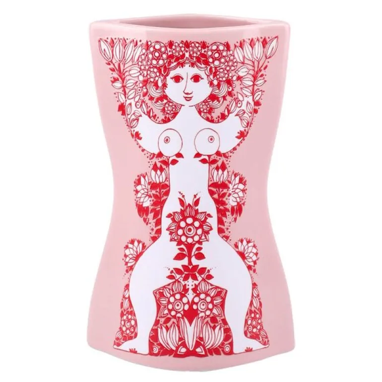 Nina vase 16,5 cm pink/rød