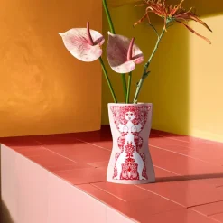Nina vase 16,5 cm pink/rød