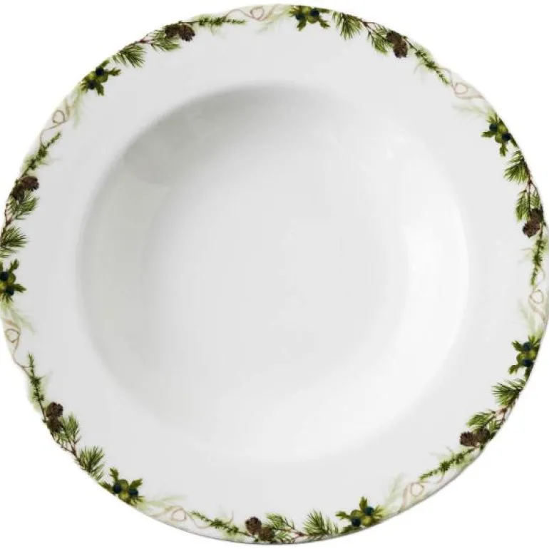 Nostalgi dyp tallerken 23 cm hvit/grønn