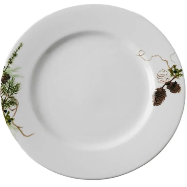 Nostalgi tallerken 27 cm hvit/grønn