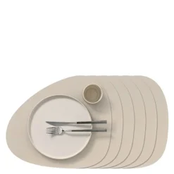 Nupo Curve bordbrikke 37x44 cm 6 stk Oyster White