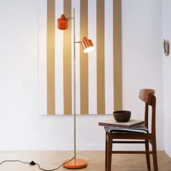 Ocean gulvlampe 160 cm orange/messing