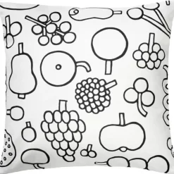 Oiva Toikka Collection putetrekk 47x47 cm frutta svart/hvit