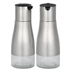 Olje- og eddikspray sett 2 deler 18 cm stål