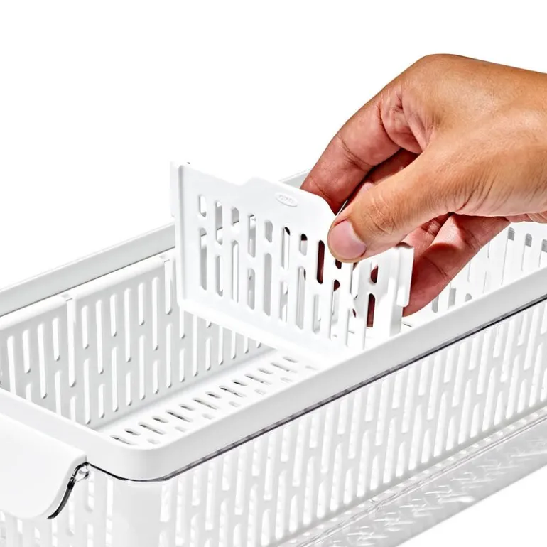 Oppbeveringsboks til kjøleskap 37x9,5 cm klar/hvit