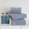 Original håndkle 30x50 cm stripet hvit/navy