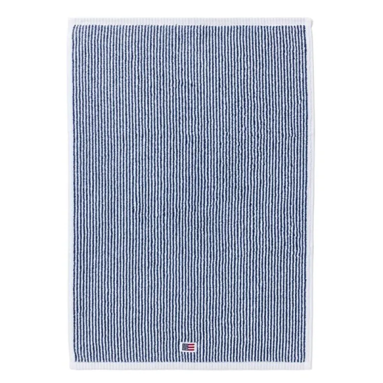 Original håndkle 30x50 cm stripet hvit/navy