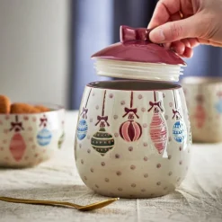 Ornamentia krukke med lokk 15 cm multi