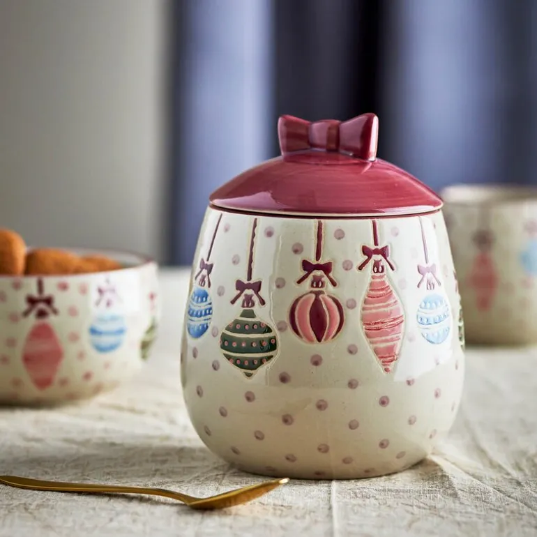 Ornamentia krukke med lokk 15 cm multi