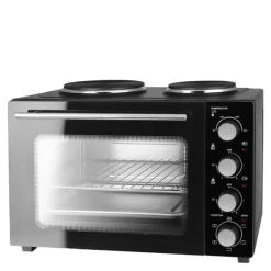 Ovn med to kokeplater 3200W 32L svart