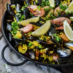 Paellapannen 40 cm emalijert