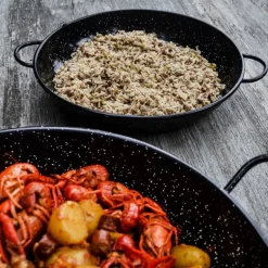 Paellapannen 22 cm emalijert