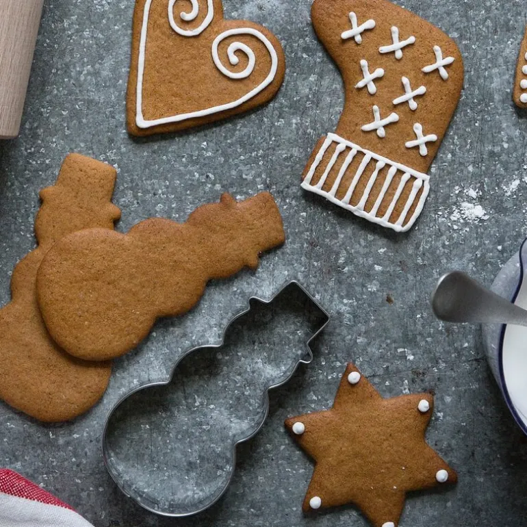 Pepperkakeformer i ring julefigurer 5 stk