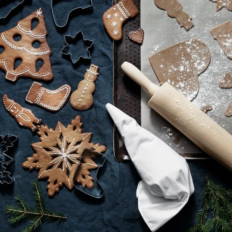 Pepperkakeformer i ring julefigurer 5 stk