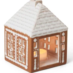 Pepperkakehus lyshus liten 11 cm brun