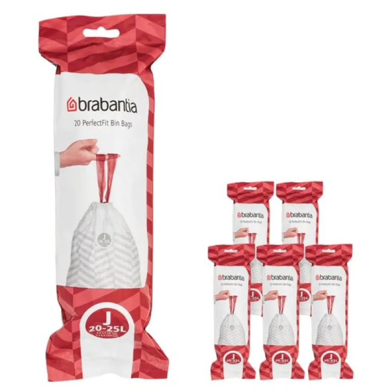 PerfectFit avfallsposer 20–25L 120-pack kode J hvit