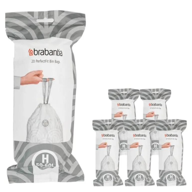 PerfectFit avfallsposer 50–60L 120-pack kode H hvit