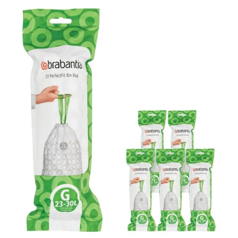 PerfectFit avfallsposer 23–30L 120-pack kode G hvit