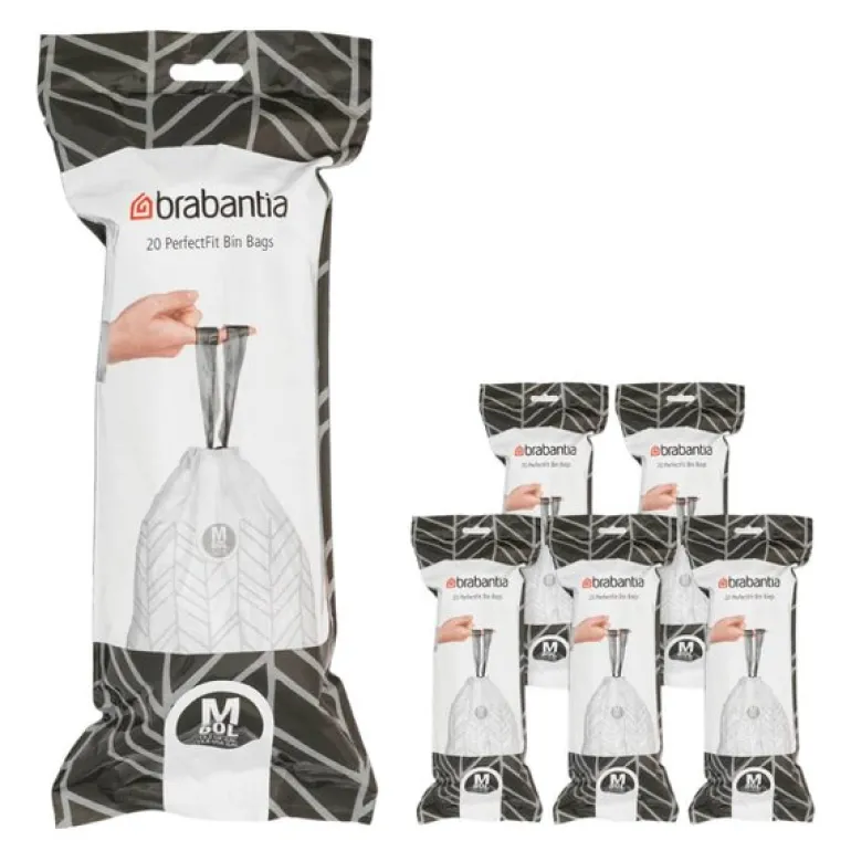 PerfectFit avfallsposer 60L 120-pack kode M hvit
