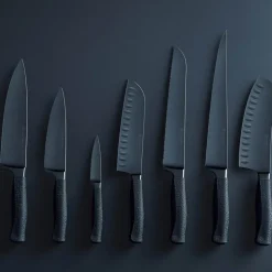 Performer brødkniv 23 cm dobbelttannet svart