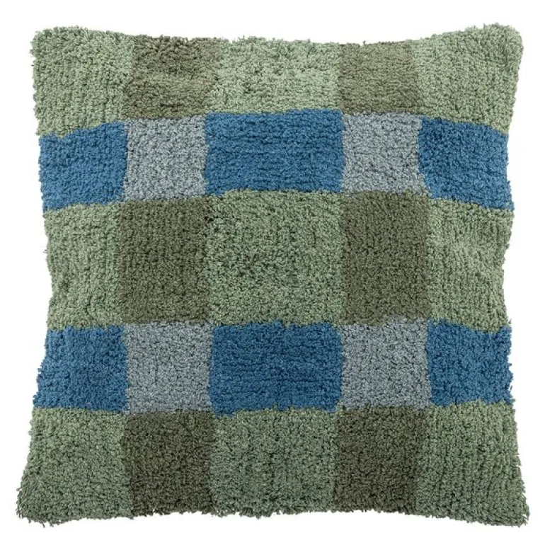 Pil pute 50x50 cm rutet grønn
