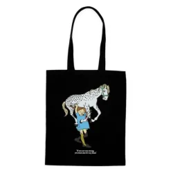 Pippi handlenett 38,5x42 cm Pippi hest svart