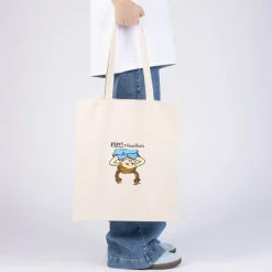 Pippi handlenett 38,5x42 cm Pippi opp-ned beige